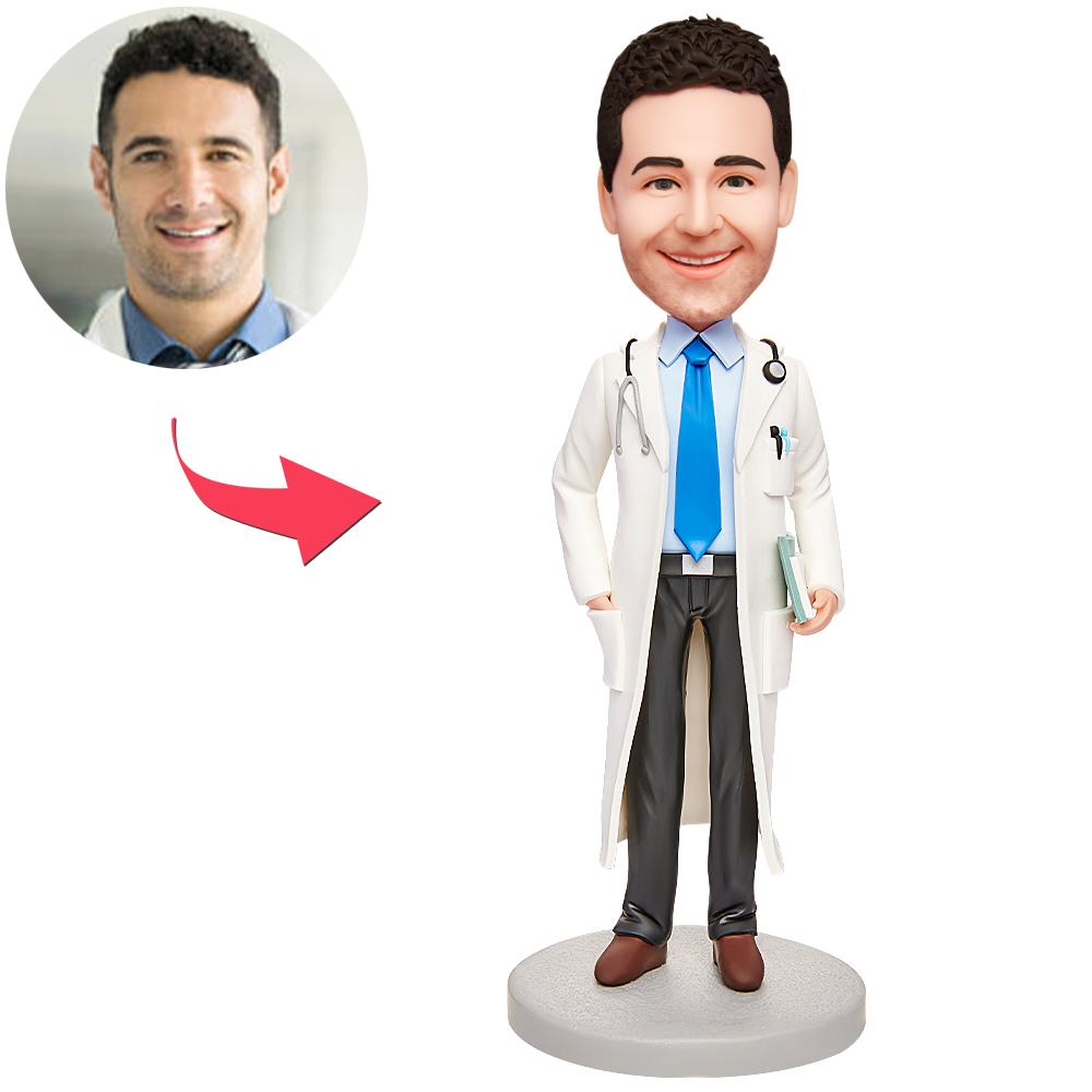 custom bobble head celebrate every smile personalized bobblehead character male anesthesiologist bobblehead front view