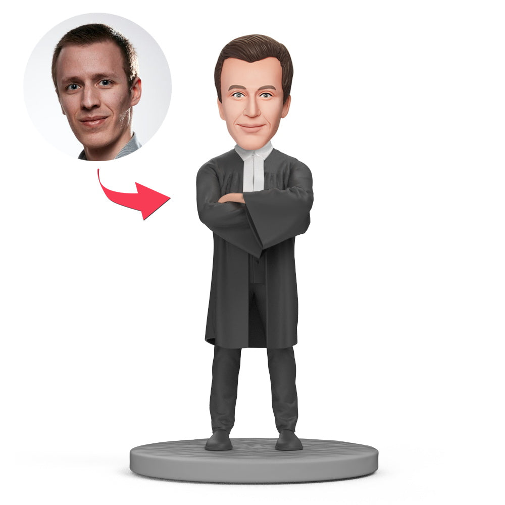 custom bobble head fun tribute someone special figurine character handsome lawyer bobblehead front view