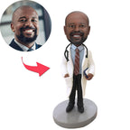 custom bobble head celebrate every smile figurine doctor doctor stethoscope bobblehead engraved front view