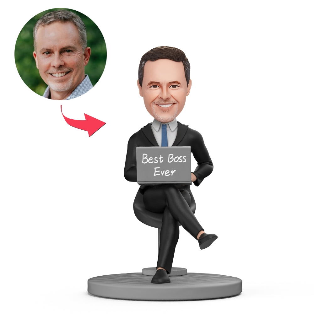 custom bobble head celebrate every smile personalized bobblehead character sitting chair computer front view