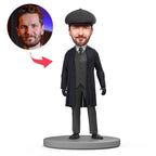 custom bobble head turn personality into art bobblehead keepsake character black trench front view