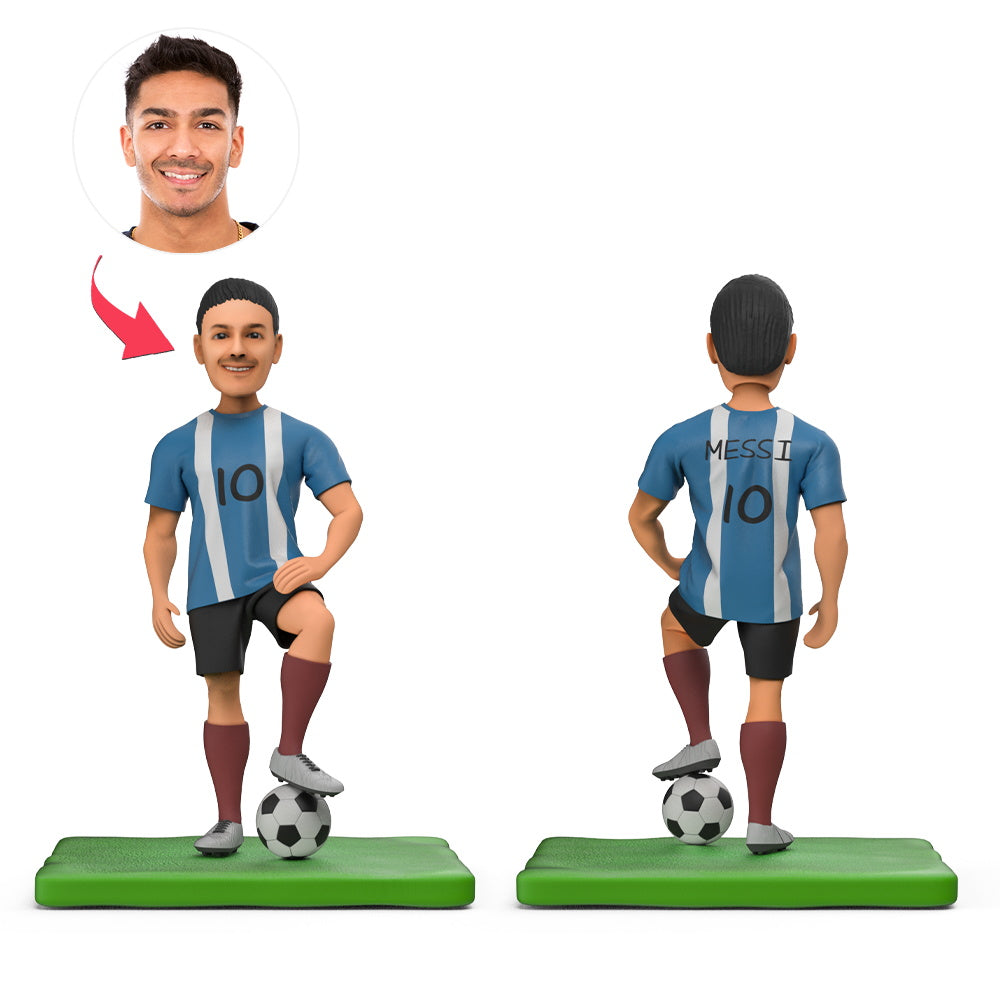 custom bobble head keepsake full character figurine athlete world cup stars argentina front view