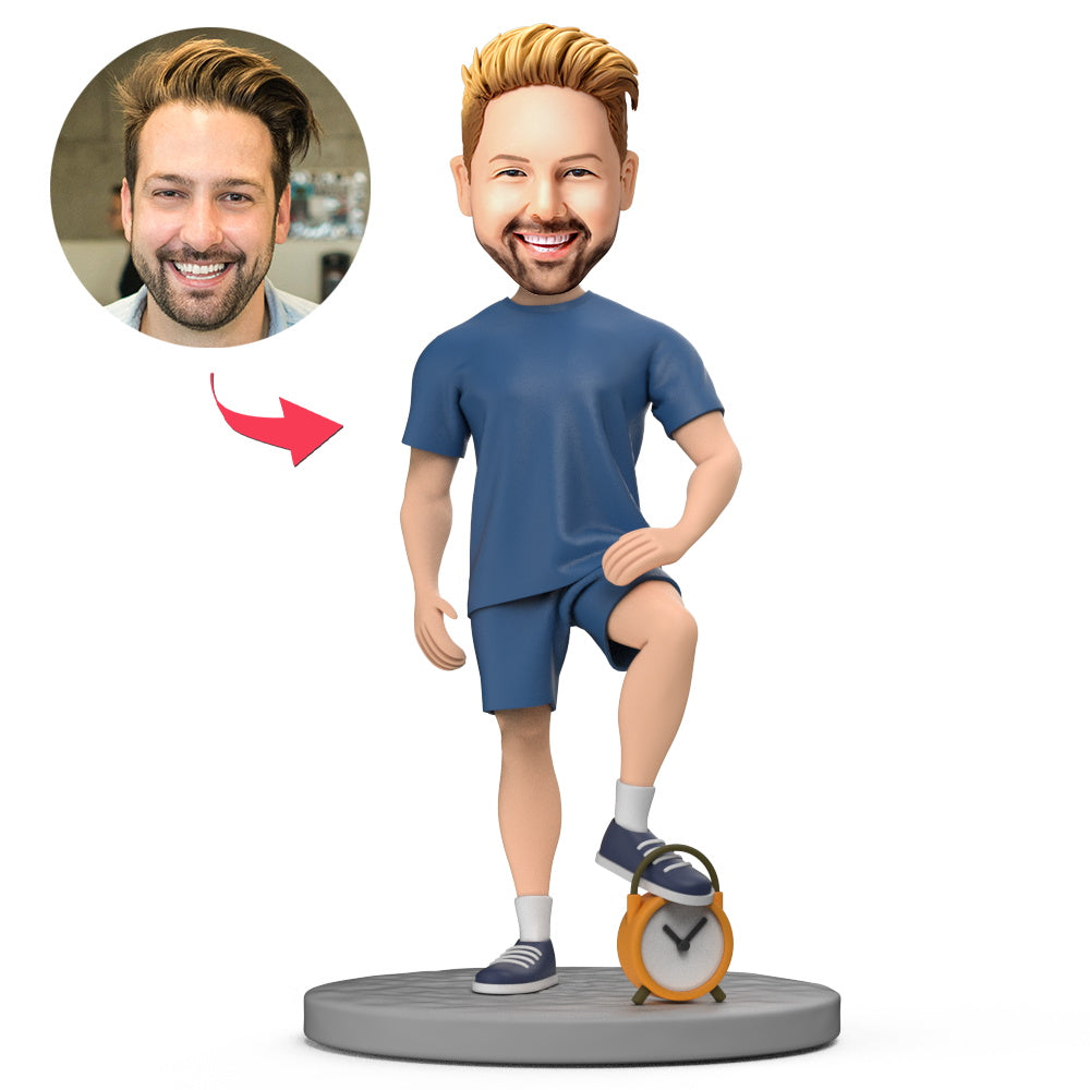 custom bobble head keepsake full character handcrafted desk display character annoying alarm front view