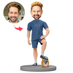 custom bobble head keepsake full character handcrafted desk display character annoying alarm front view