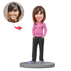 custom bobble head fun tribute someone special personalized mini figure character hippop front view
