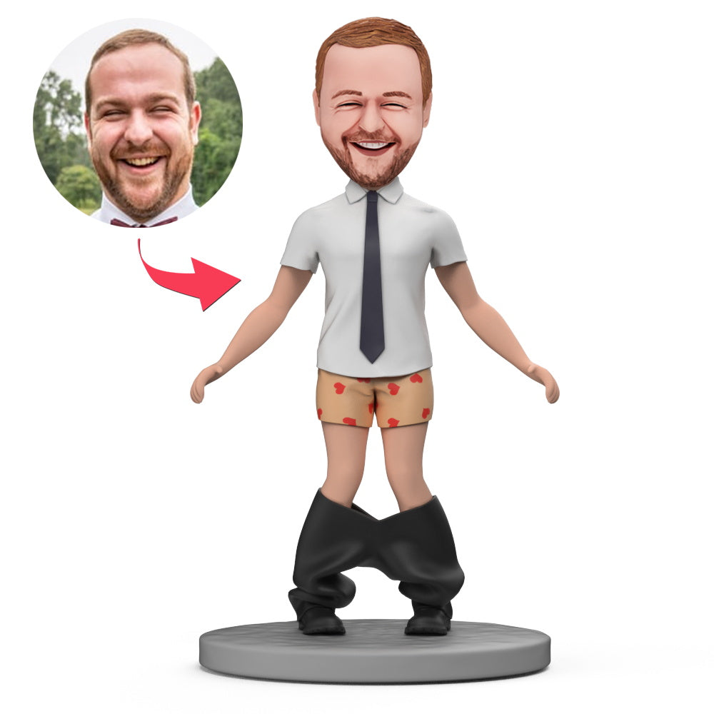 custom bobble head bring joy desk personalized mini figure character man trousers front view
