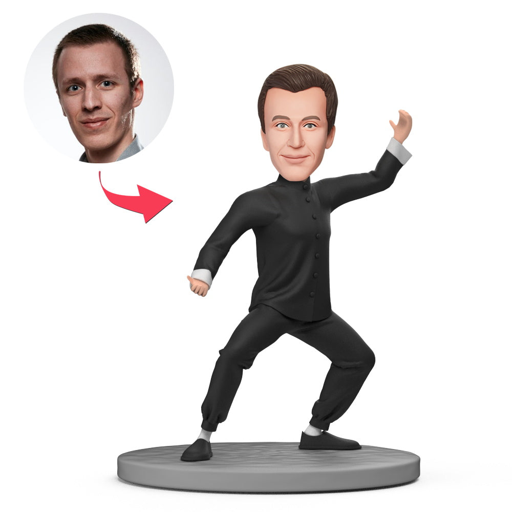 custom bobble head keepsake full character personalized mini figure character chinese kung front view