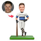 custom bobble head bring joy desk handcrafted desk display athlete baseball lovers front view
