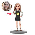 custom bobble head give that nods love bobblehead keepsake character pretty waitress front view