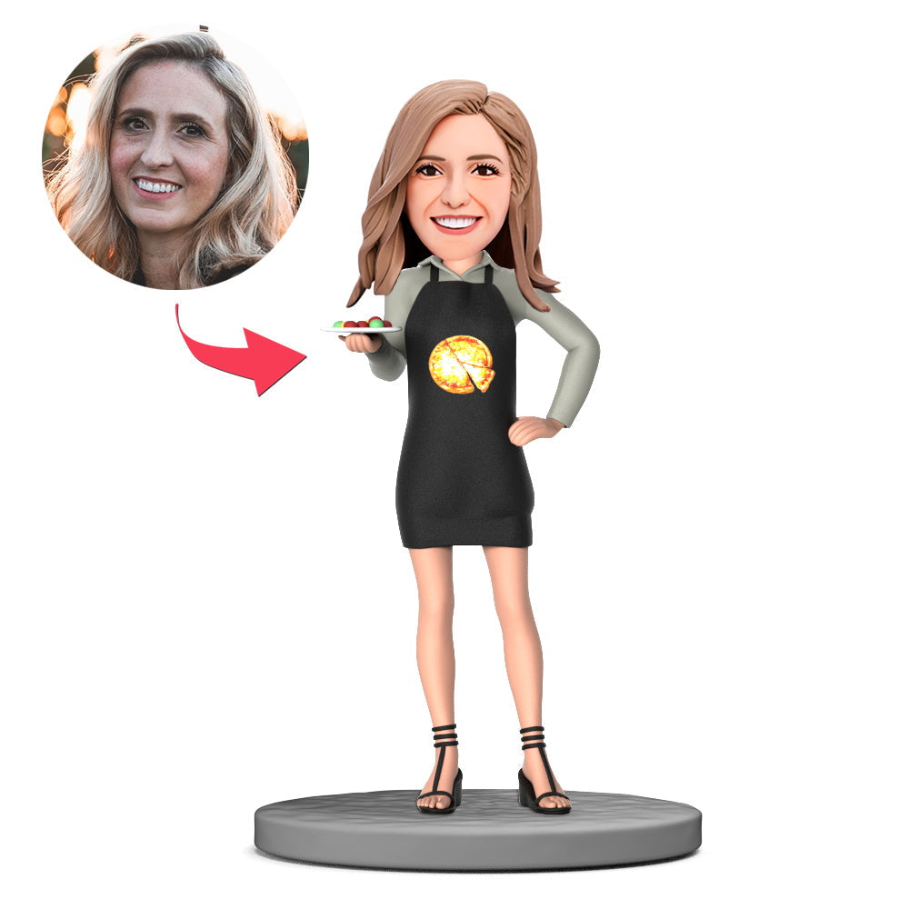 custom bobble head give that nods love bobblehead keepsake character pretty waitress front view
