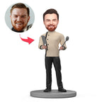 custom bobble head fun tribute someone special personalized mini figure chef five front view