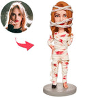 custom bobble head bring joy desk handcrafted desk display character halloween mummy front view