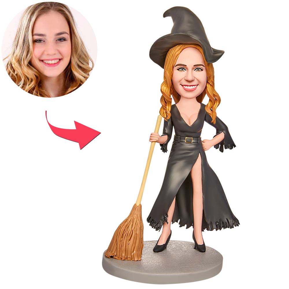 custom bobble head celebrate every smile bobblehead keepsake character halloween sexy witch front view