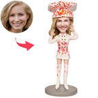 custom bobble head bring joy desk bobblehead keepsake chef halloween female creepy front view