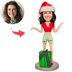 custom bobble head bring joy desk handcrafted desk display character christmas here front view