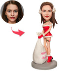 custom bobble head give that nods love handcrafted desk display character christmas front view