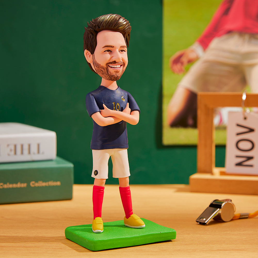 Soccer World Cup France Custom Bobblehead with Engraved Text