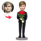 gifts for wife Valentines Gift Roses for You Custom Bobblehead with Engraved Text detail 1