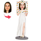 custom bobble head bring joy desk bobblehead keepsake character valentines female taking front view