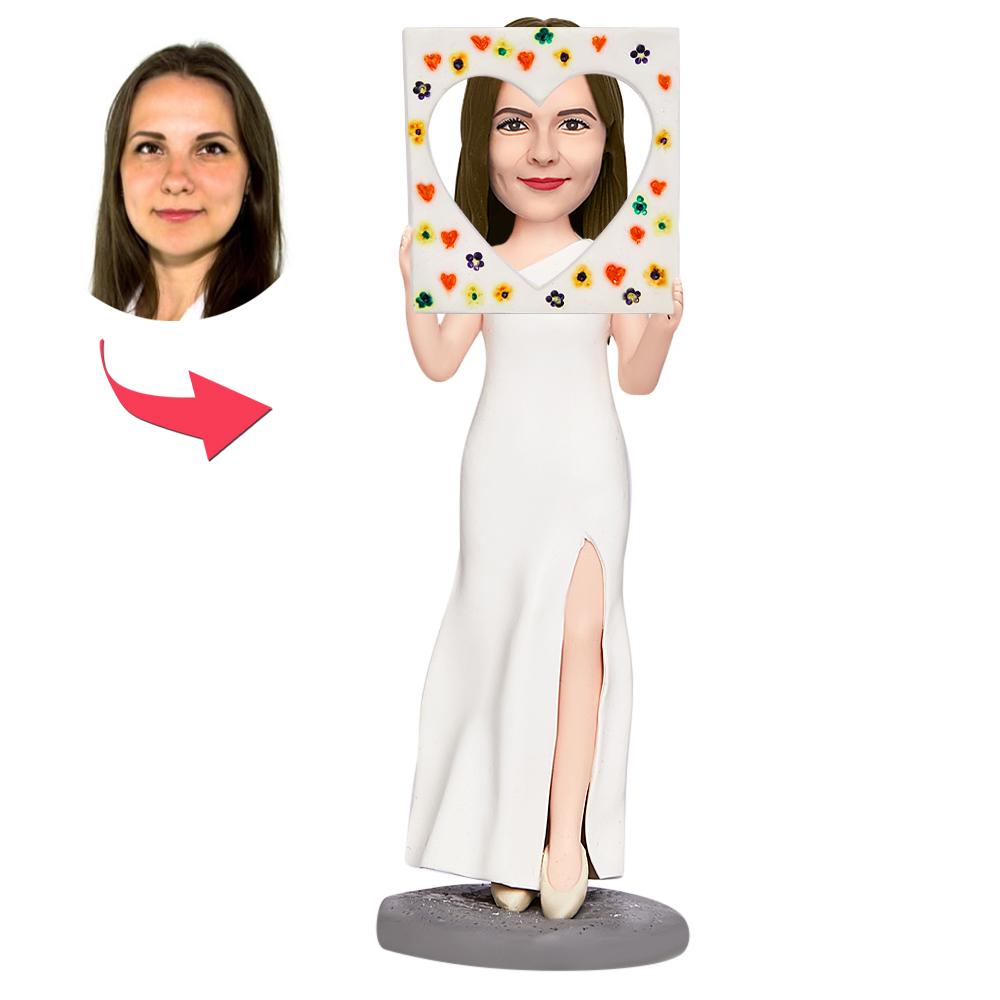 custom bobble head bring joy desk bobblehead keepsake character valentines female taking front view