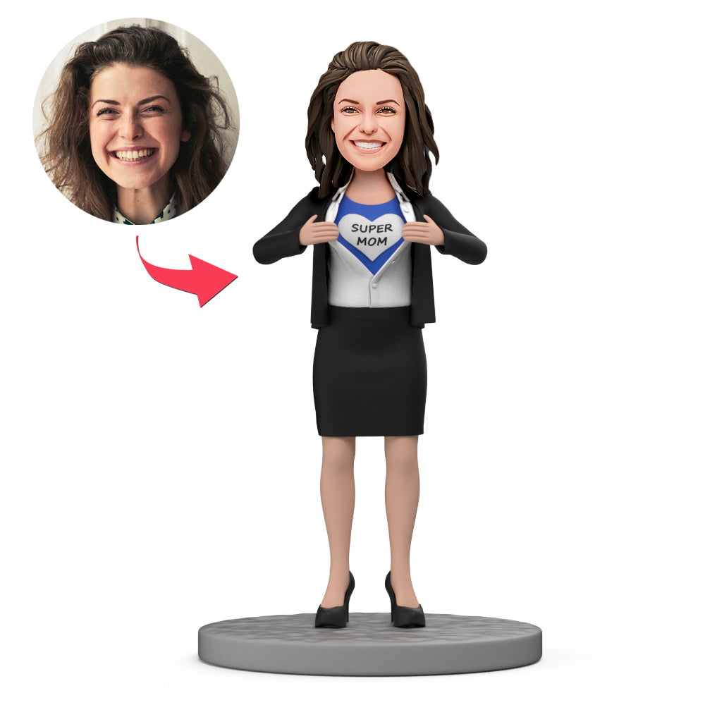 custom bobble head give that nods love figurine family keepsake super mom front view