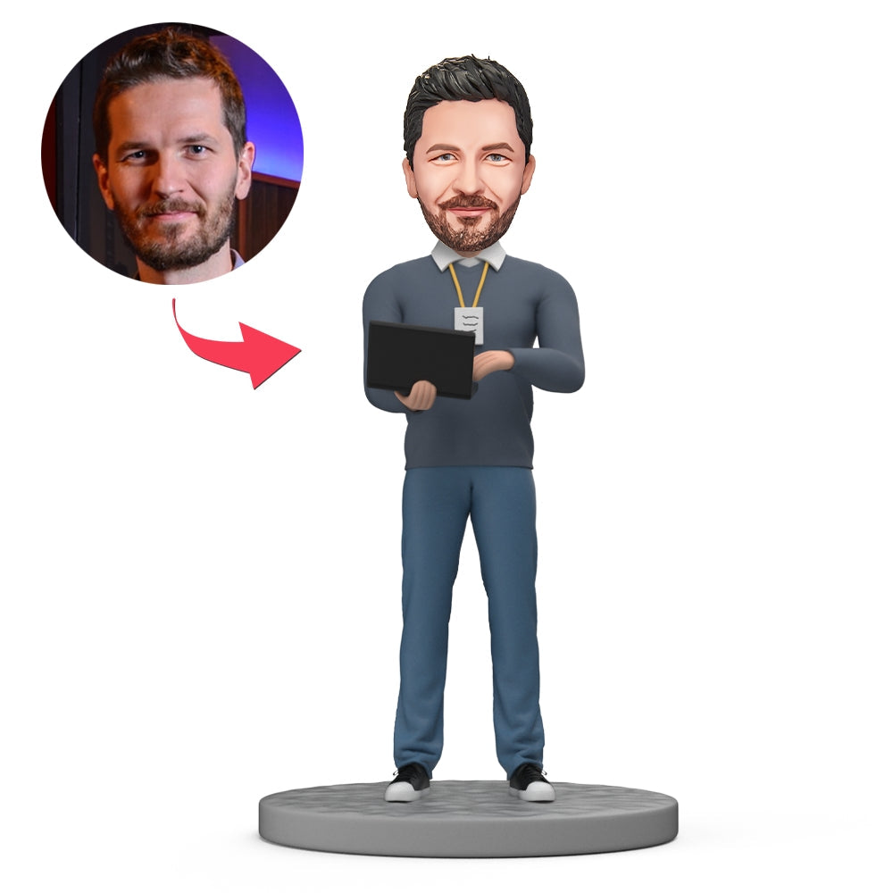 custom bobble head capture moment miniature personalized mini figure character bobblehead software front view