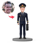 custom bobble head celebrate every smile figurine character bobblehead aircraft pilot captain front view