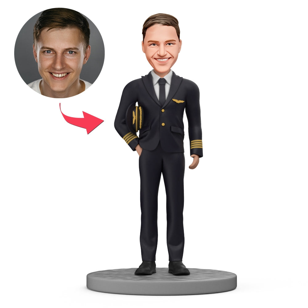 custom bobble head give that nods love handcrafted desk display business man front view