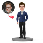 custom bobble head bring joy desk personalized mini figure character male student front view
