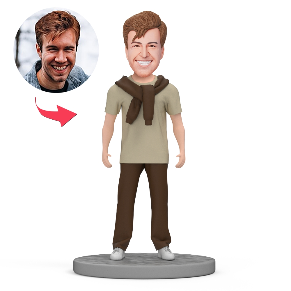 custom bobble head give that nods love personalized mini figure character casual front view