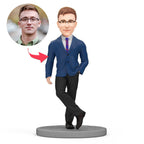 custom bobble head capture moment miniature handcrafted desk display character bobblehead cool front view