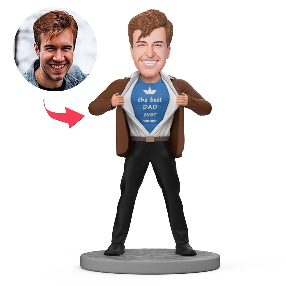 custom bobble head bring joy desk figurine family keepsake bobblehead father s front view