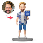 custom bobble head keepsake full character personalized bobblehead superhero style father s front view
