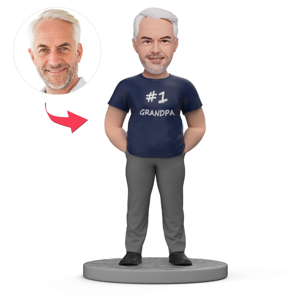 custom bobble head bring joy desk figurine family keepsake proud grandpa moments front view
