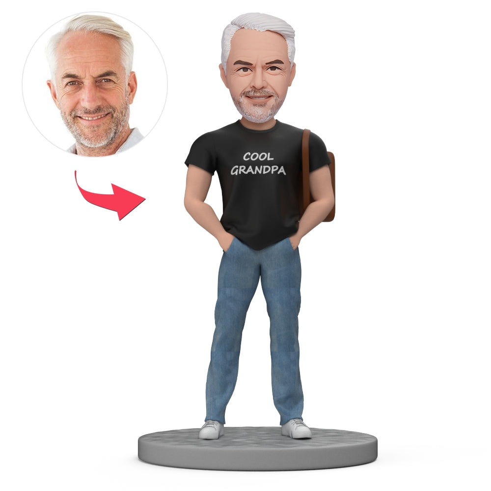 custom bobble head bring joy desk figurine family keepsake proud grandpa moments front view