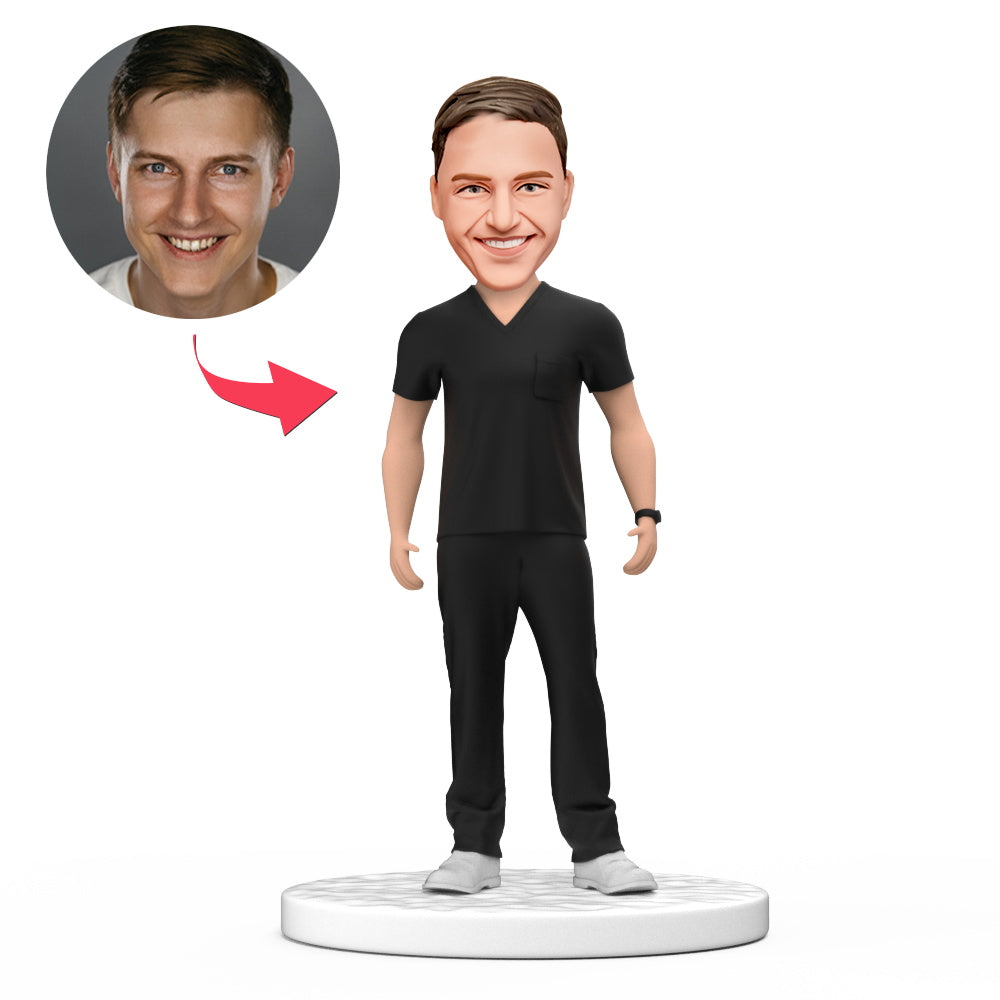 custom bobble head capture moment miniature personalized bobblehead business man male doctor front view