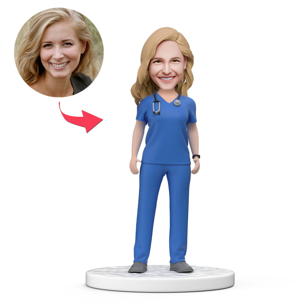 custom bobble head fun tribute someone special bobblehead keepsake business man female front view