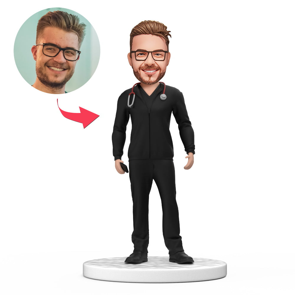 custom bobble head turn personality into art personalized bobblehead business man male front view