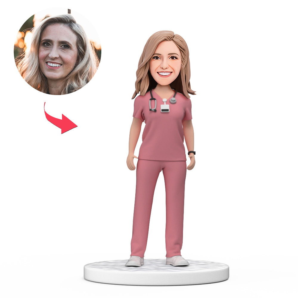 custom bobble head give that nods love handcrafted desk display business man front view