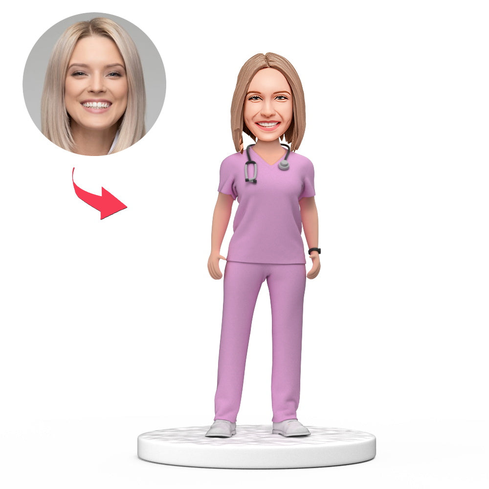 custom bobble head bring joy desk bobblehead keepsake business man female doctor front view