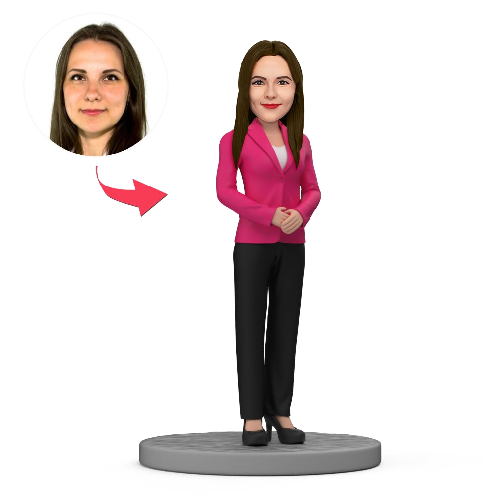 custom bobble head bring joy desk bobblehead keepsake business woman business woman front view