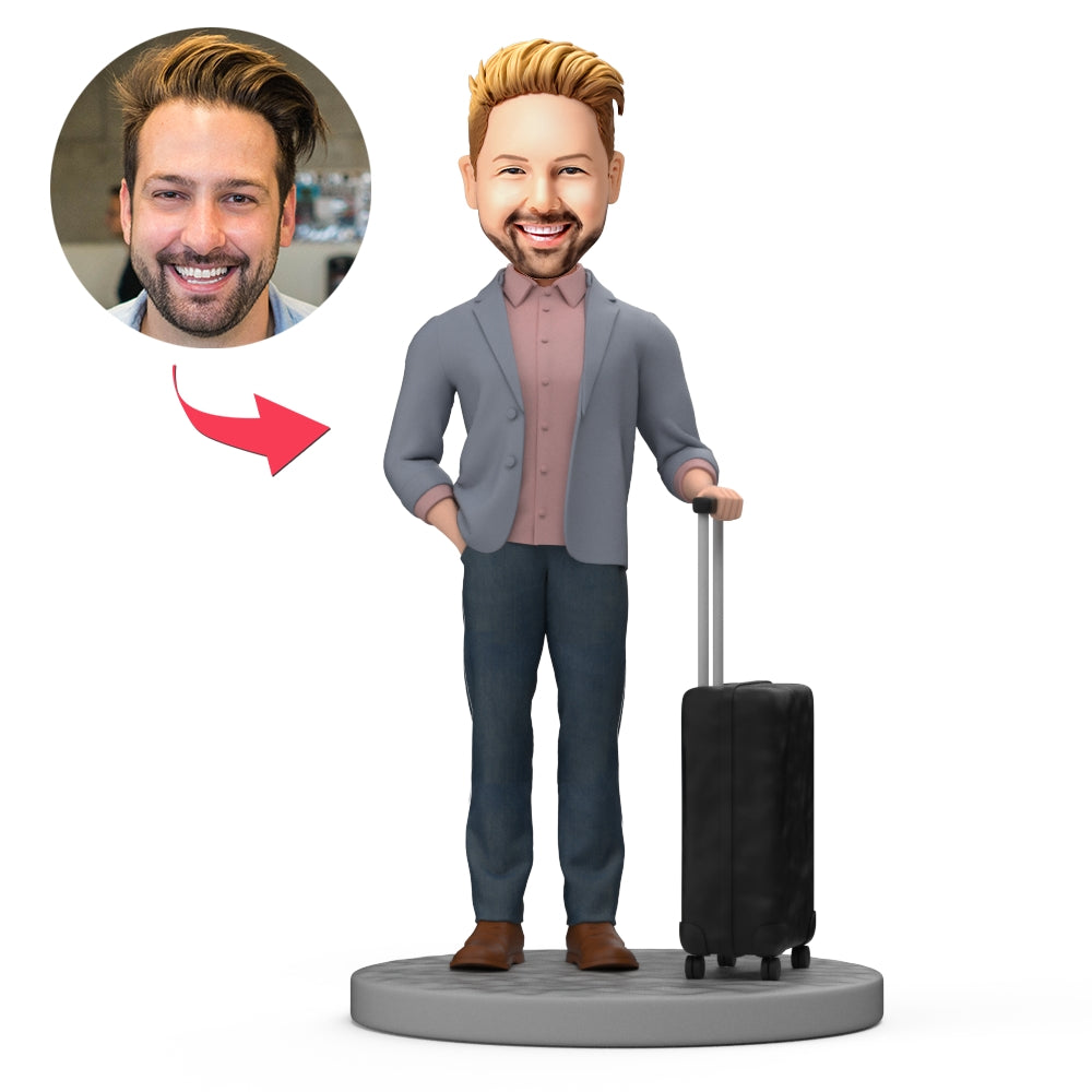 custom bobble head keepsake full character personalized mini figure business man bobblehead front view