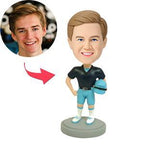 custom bobble head turn personality into art personalized mini figure character jockey front view