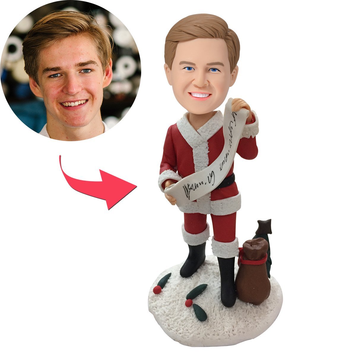 custom bobble head fun tribute someone special figurine character christmas gifts male front view