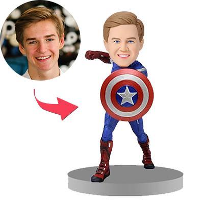custom bobble head turn personality into art bobblehead keepsake character captain america front view