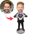 custom bobble head turn personality into art figurine character superman strip popular front view