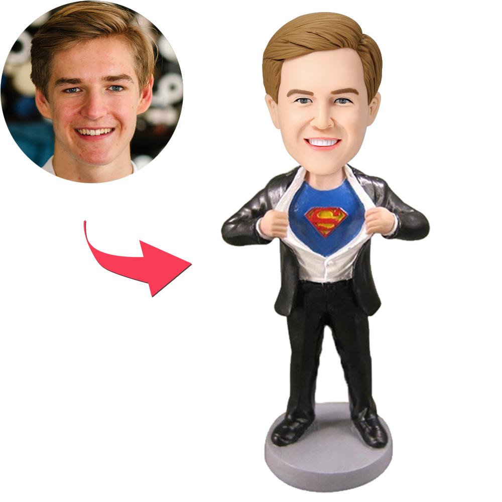 custom bobble head give that nods love bobblehead keepsake character superman strip front view