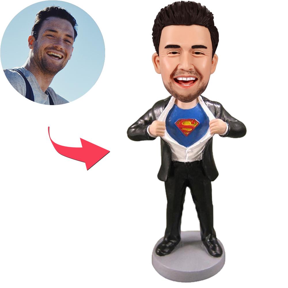 custom bobble head capture moment miniature bobblehead keepsake character superman strip c front view