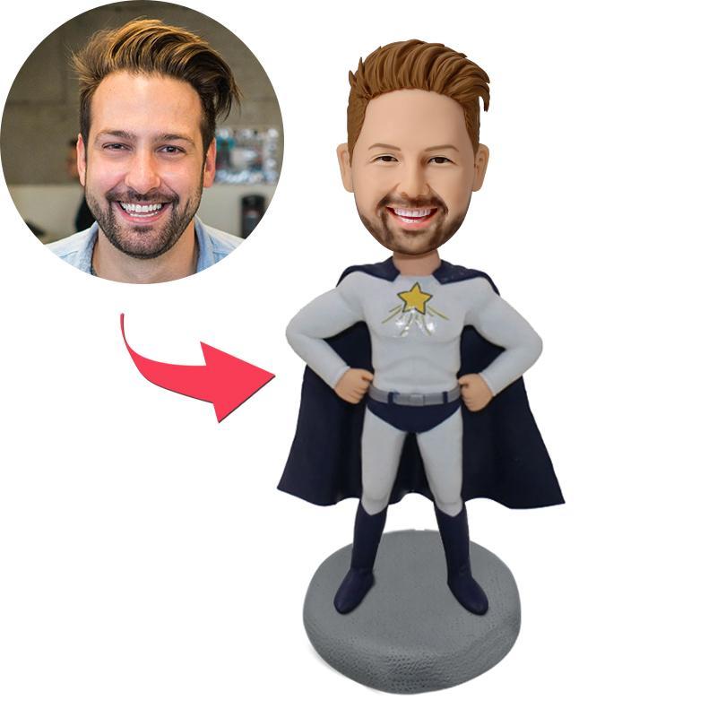 custom bobble head turn personality into art personalized mini figure superhero style front view