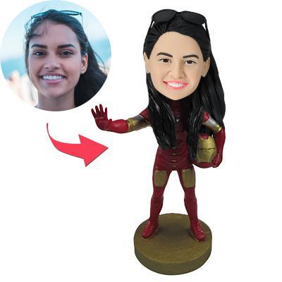 custom bobble head turn personality into art personalized bobblehead character iron man front view